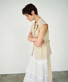 GRACE CONTINENTAL リネンタッチダブルブラウス