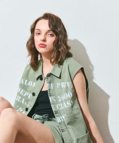 GRACE CONTINENTAL ヘリンボーンツイルジレ