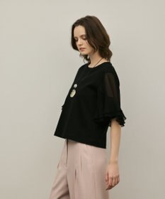 GRACE CONTINENTAL シフォンスリーブカットトップ