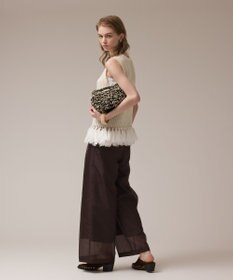 GRACE CONTINENTAL チュールフリンジニットトップ