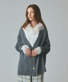 GRACE CONTINENTAL 前後2WAYニットカーディガン グレー
