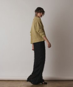 GRACE CONTINENTAL メッシュVネックニットトップ