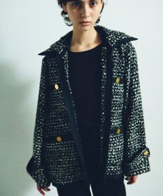 GRACE CONTINENTAL ツイードフーディーコート