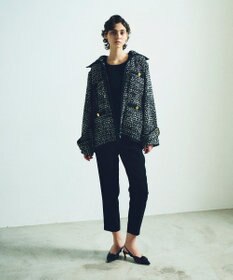 GRACE CONTINENTAL ツイードフーディーコート