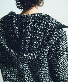 GRACE CONTINENTAL ツイードフーディーコート