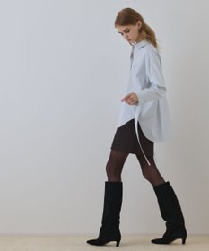 GRACE CONTINENTAL エンブレム刺繍シャツ サックス