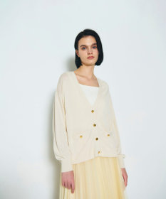 GRACE CONTINENTAL ルーズVネックニットカーディガン