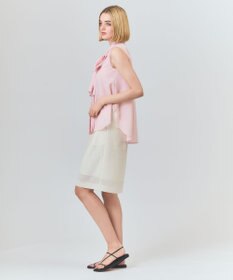 GRACE CONTINENTAL リネンライクボウタイノースリーブ