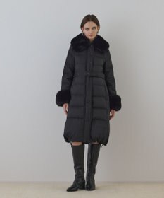 GRACE CONTINENTAL ファーカラーロングダウン ブラック