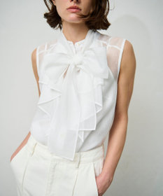 GRACE CONTINENTAL シアーボウタイノースリーブ