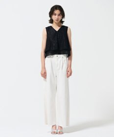 GRACE CONTINENTAL シフォンカットジャガードトップ