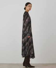 GRACE CONTINENTAL チェックプリントロングワンピース