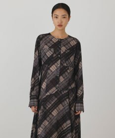 GRACE CONTINENTAL チェックプリントロングワンピース