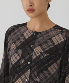 GRACE CONTINENTAL チェックプリントロングワンピース