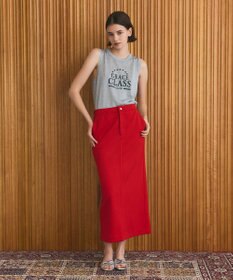 GRACE CONTINENTAL トリアセペンシルラインスカート レッド