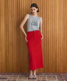 GRACE CONTINENTAL トリアセペンシルラインスカート レッド