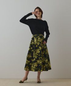 GRACE CONTINENTAL ラメフラワージャガードスカート