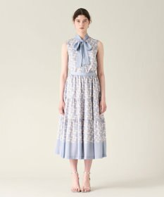 GRACE CONTINENTAL リボンプリントノースリーブトップ