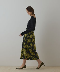 GRACE CONTINENTAL ラメフラワージャガードスカート