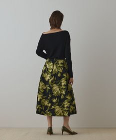 GRACE CONTINENTAL ラメフラワージャガードスカート