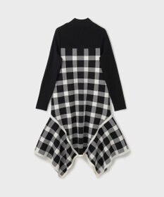 GRACE CONTINENTAL チェックイレヘムニットワンピース