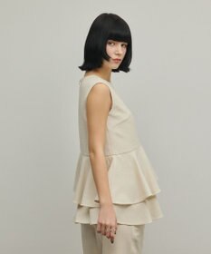 GRACE CONTINENTAL トリアセ麻調ペプラムブラウス