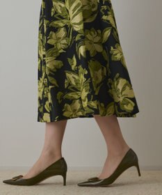 GRACE CONTINENTAL ラメフラワージャガードスカート