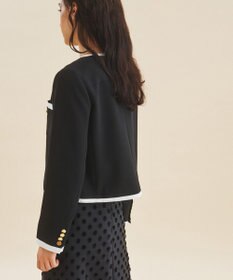 【美品】GRACE CONTINENTALダルメシアン柄ノーカラージャケット38 グレースコンチネンタル/ダルメシアンノーカラージャケット
