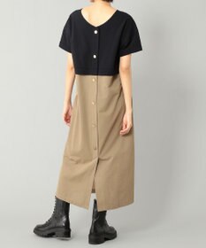 グレースコンチネンタル 24AW ワンピース ロング 38 ベージュ パープル セール】 サテンレイヤードワンピース （ロング・マキシ丈