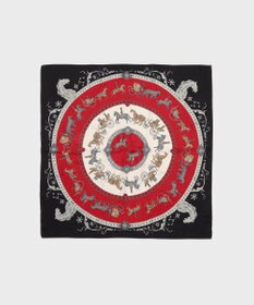 GRACE CONTINENTAL ホースプリントスカーフ ブラック