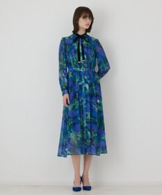 GRACE CONTINENTAL ローズプリントフレアワンピース