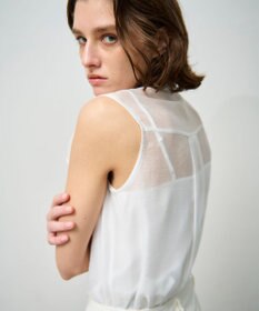 GRACE CONTINENTAL シアーボウタイノースリーブ