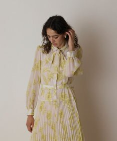 GRACE CONTINENTAL フラワープリントプリーツワンピース