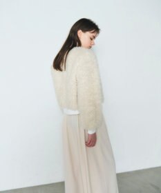 GRACE CONTINENTAL フェイクファーニットカーディガン