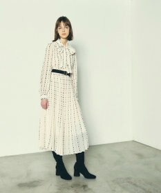 GRACE CONTINENTAL ドットストライププリントワンピース