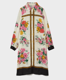 GRACE CONTINENTAL ボタニカルスカーフプリントワンピース