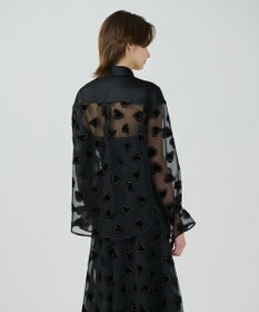 GRACE CONTINENTAL ハートオパールコンビシャツ