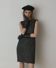 GRACE CONTINENTAL ツイードタイトワンピース ブラック