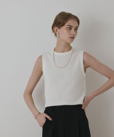 GRACE CONTINENTAL ラメフェザ－ニットトップ ホワイト