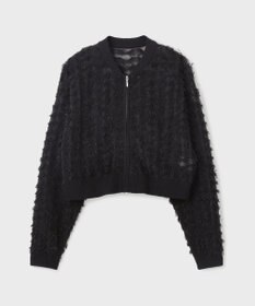 GRACE CONTINENTAL フリンジニットzipカーディガン