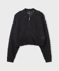 GRACE CONTINENTAL フリンジニットzipカーディガン