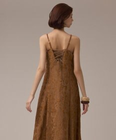 GRACE CONTINENTAL リーフジャガードキャミワンピース