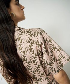 GRACE CONTINENTAL パームモチーフシャツワンピース