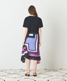 GRACE CONTINENTAL プリントコンビカットワンピース