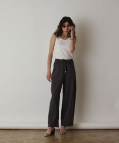 GRACE CONTINENTAL Uネックリブニットトップ