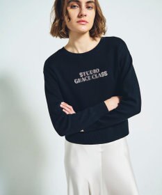 GRACE CONTINENTAL ロゴビジューニットトップ