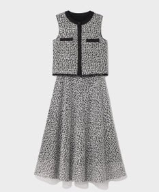 GRACE CONTINENTAL フェザーembドレス