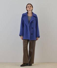 GRACE CONTINENTAL シャギ－ハ－フコ－ト ブルー