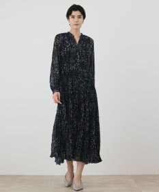 GRACE CONTINENTAL ミナモドットプリントプリーツワンピース