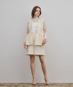 GRACE CONTINENTAL カットジャガードペプラムジレ